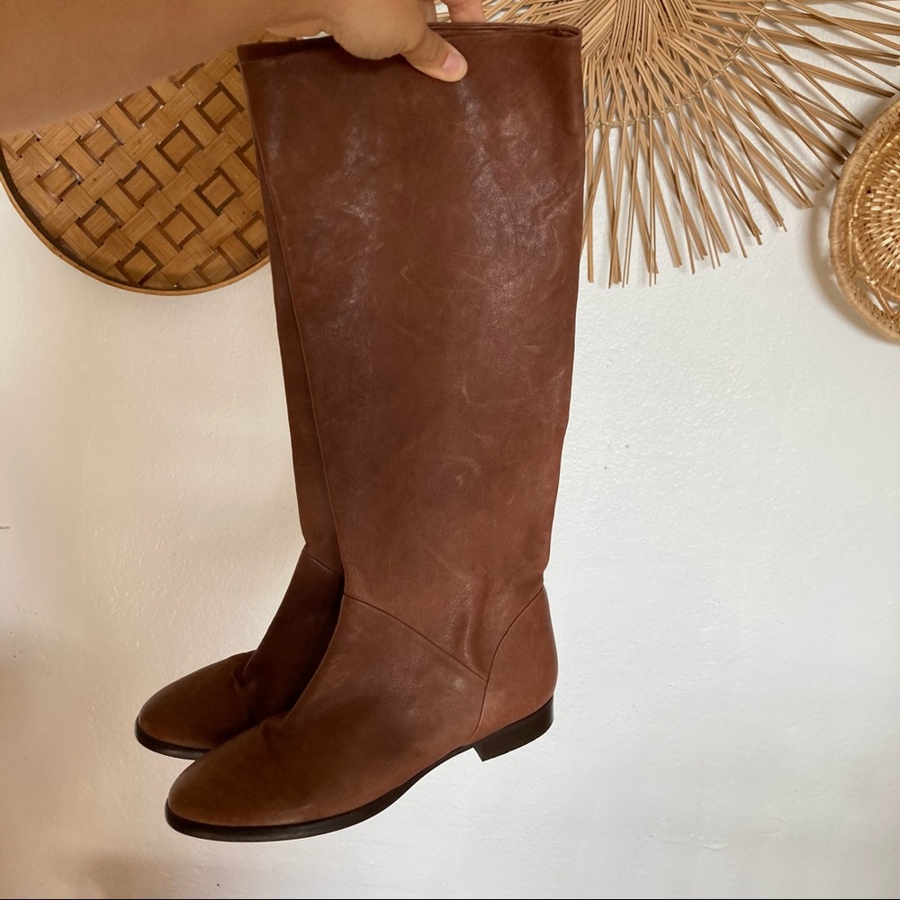 Buttery Brown Leather J. Crew Riding Boot